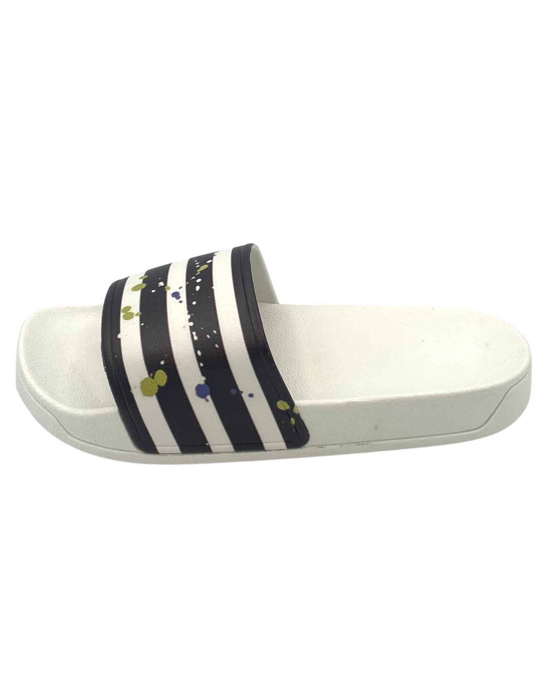 White And Black Striped Slides - Size 5, 6, 7, 8 and 9