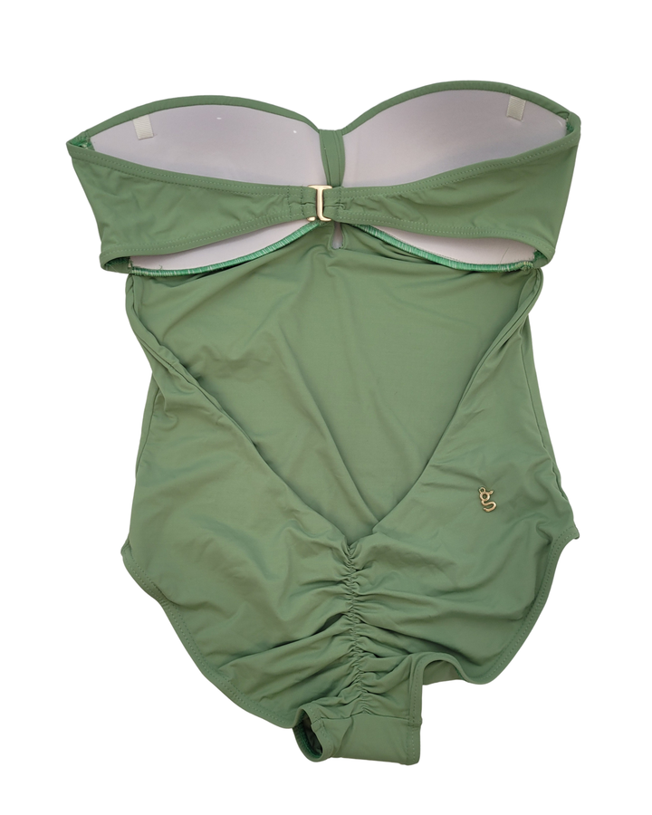 Pale Green Bow Front One Piece Swimsuit - Small