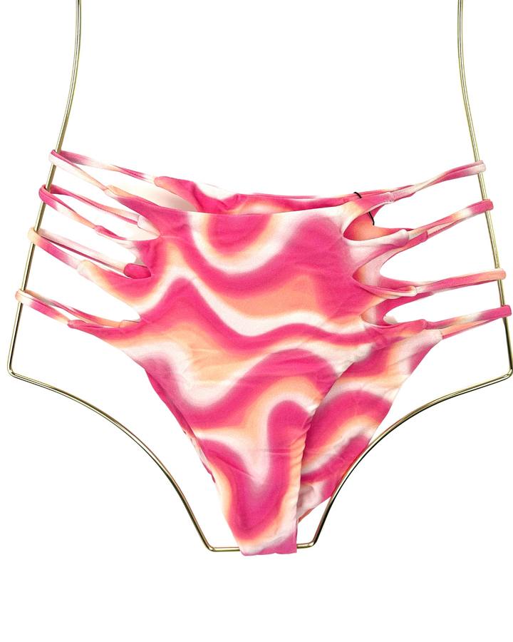 Pink High Waisted Bikini Bottom - Extra Small and Small