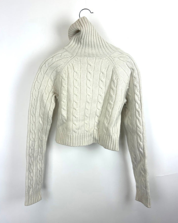 Sunday Best Cream Cropped Cable Knit Sweater - Small