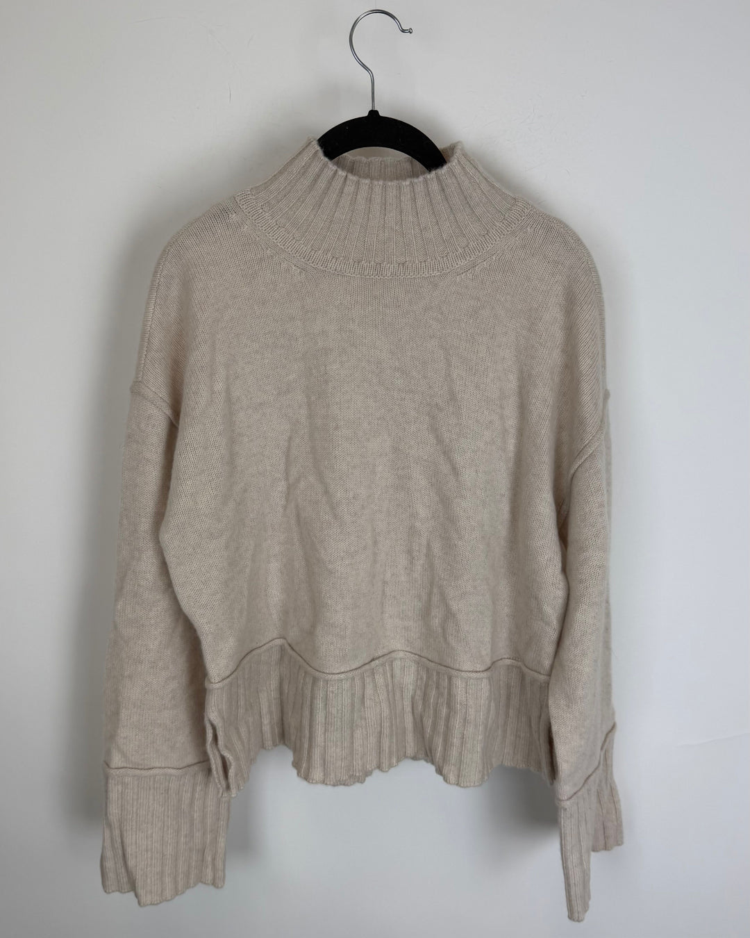 Cream Mock Neck Knit Sweater - Size 6/8