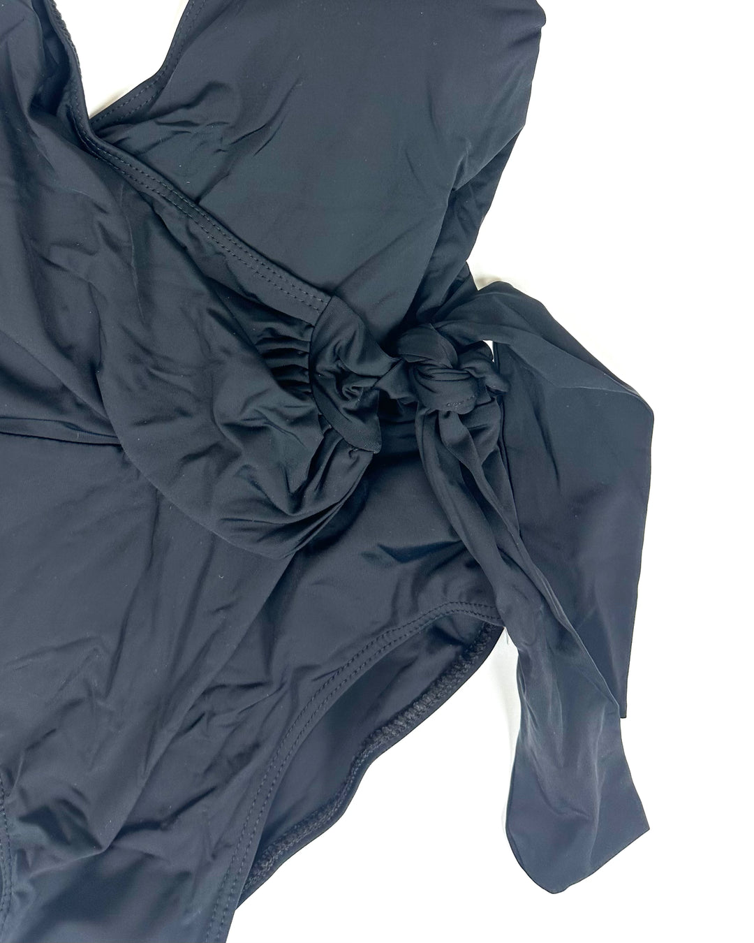 Black Wrap One Piece Swimsuit - Size 4/6