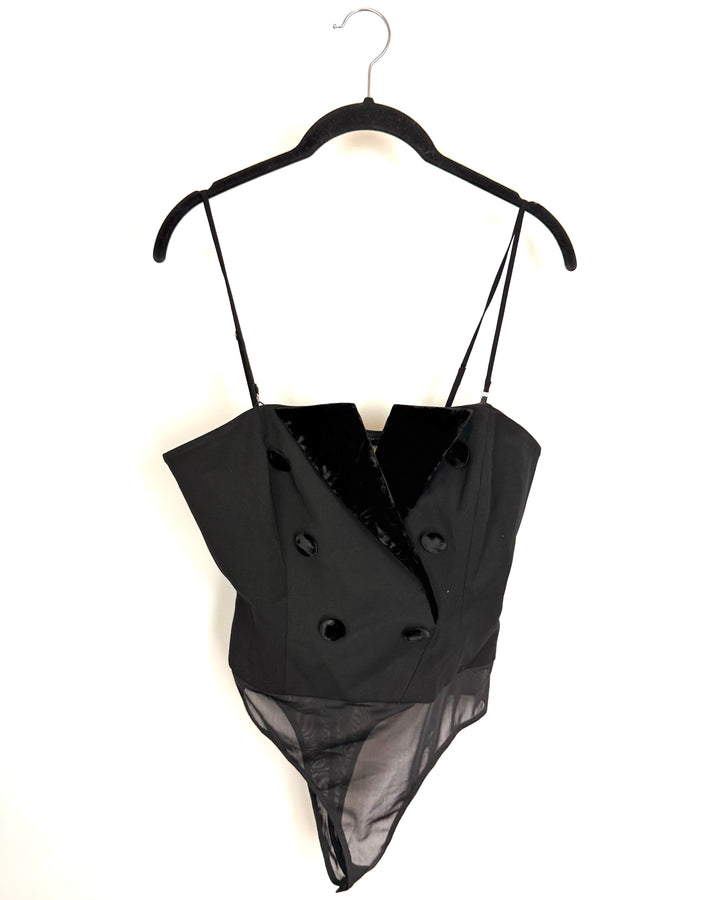 Black Bodysuit with Buttons - Size 2 and Size 4