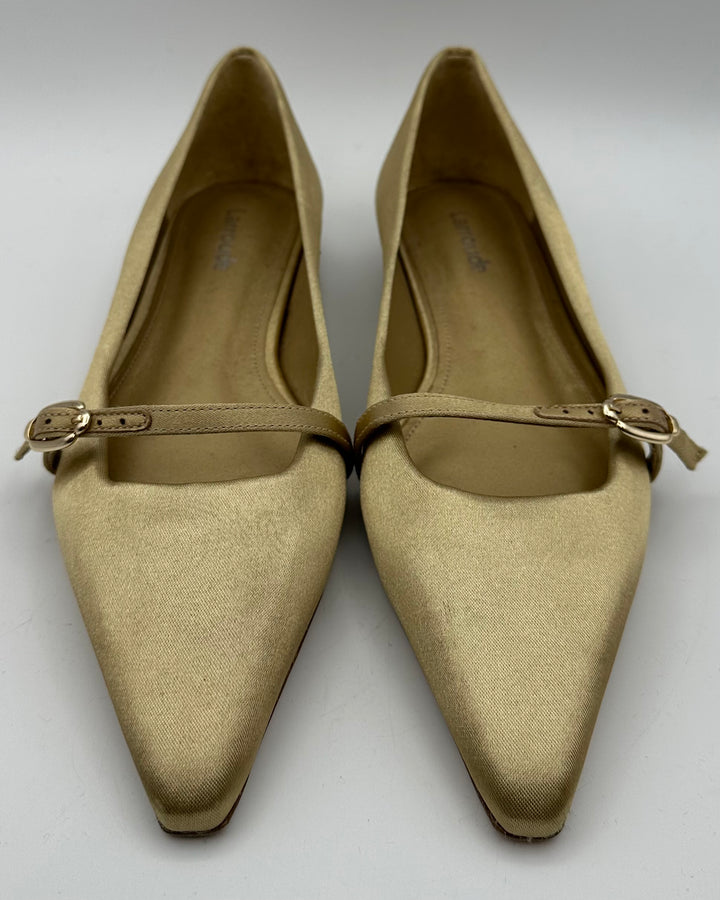 Gold Pointed Toe Ballet Flat - Size 6.5
