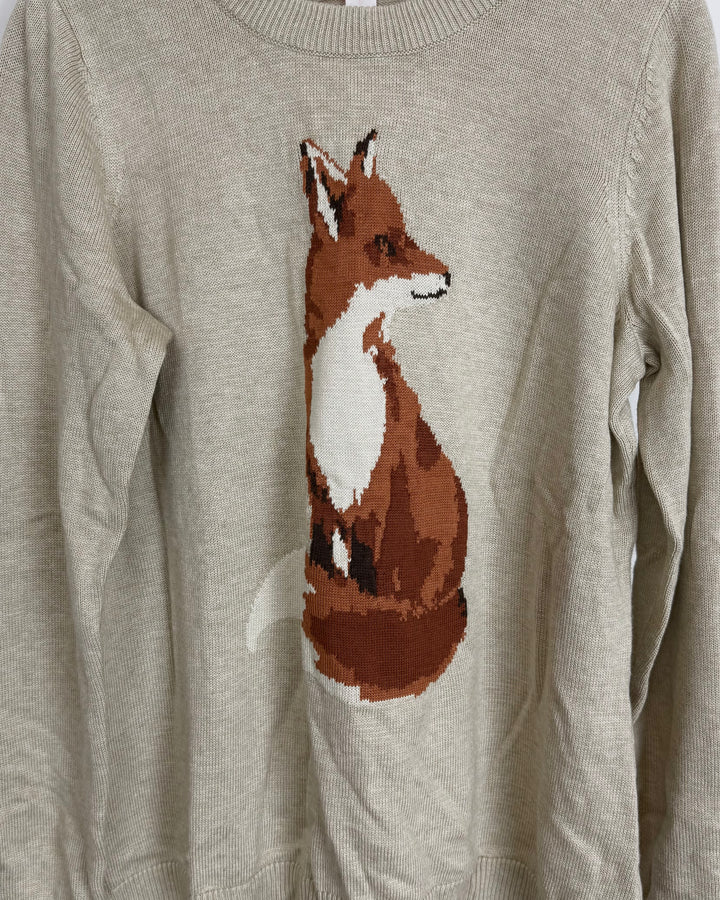 Light Tan Fox Sweater - Size 6/8