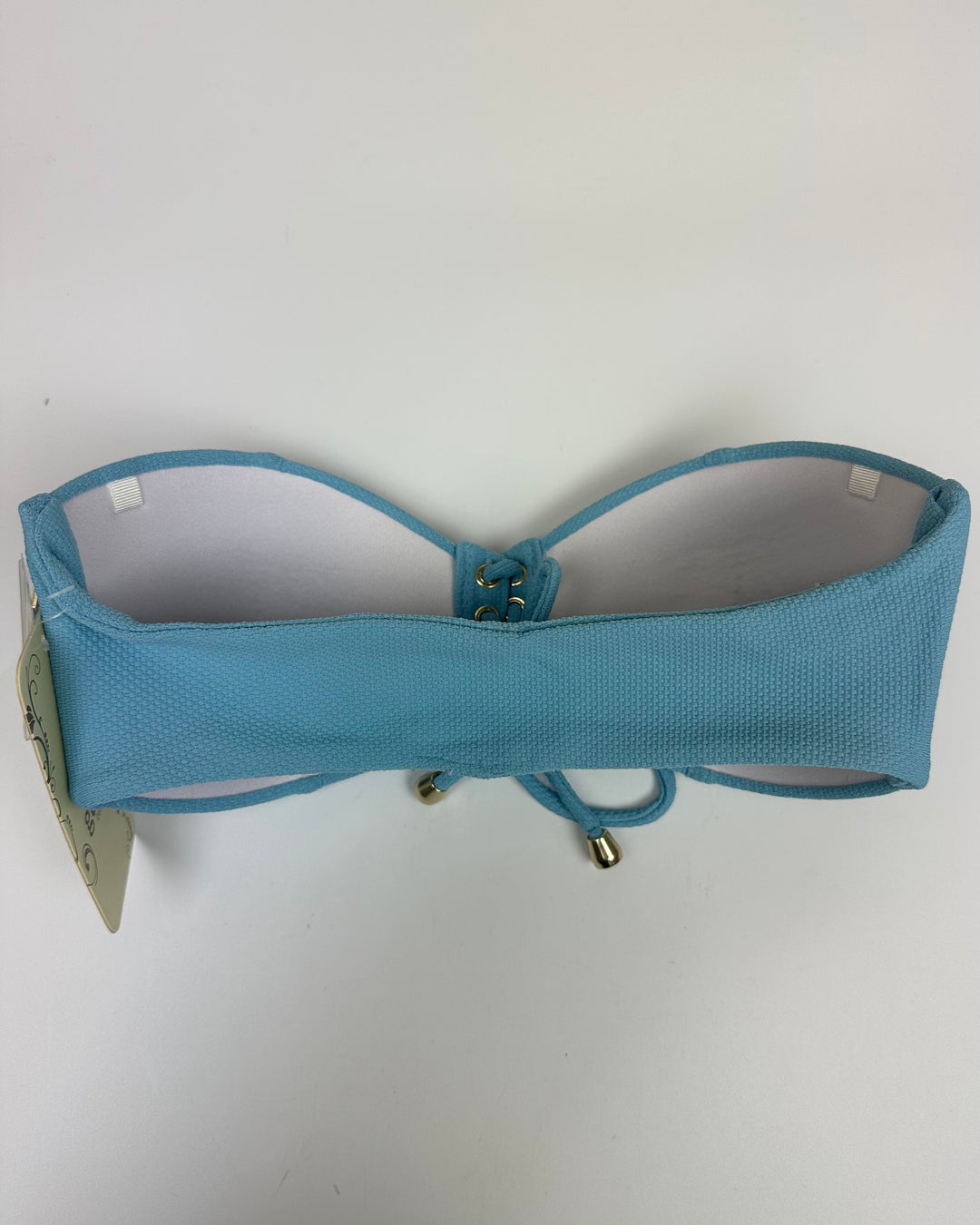 Sky Blue Textured Convertible Bikini Top - Size S, L