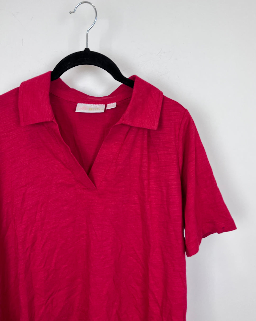 Red Collared Short Sleeve Shirt - Size 6/8