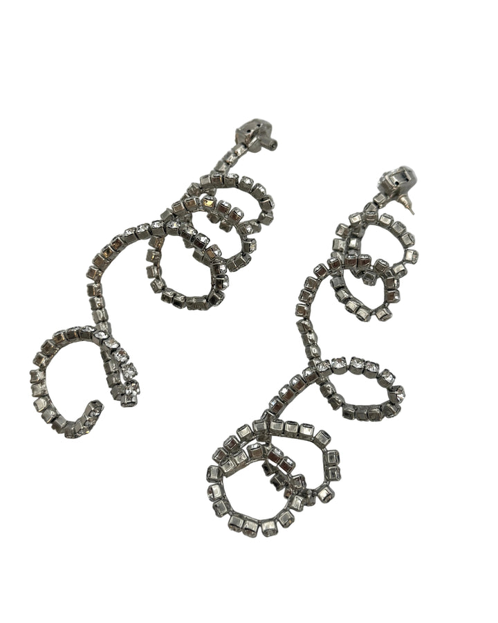 Oversized Silver Squiggle Earrings