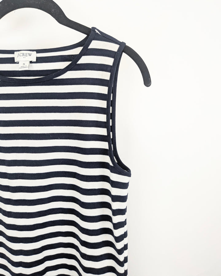 J. Crew Navy and White Stripe Top - Small
