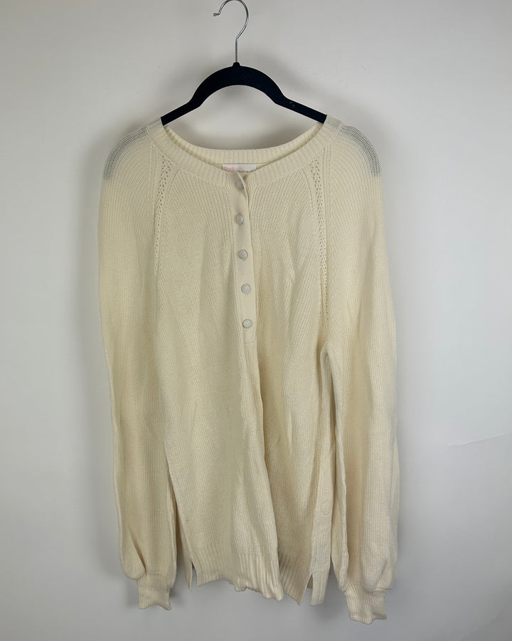 Ivory Henley Neckline Sweater - Size 6/8