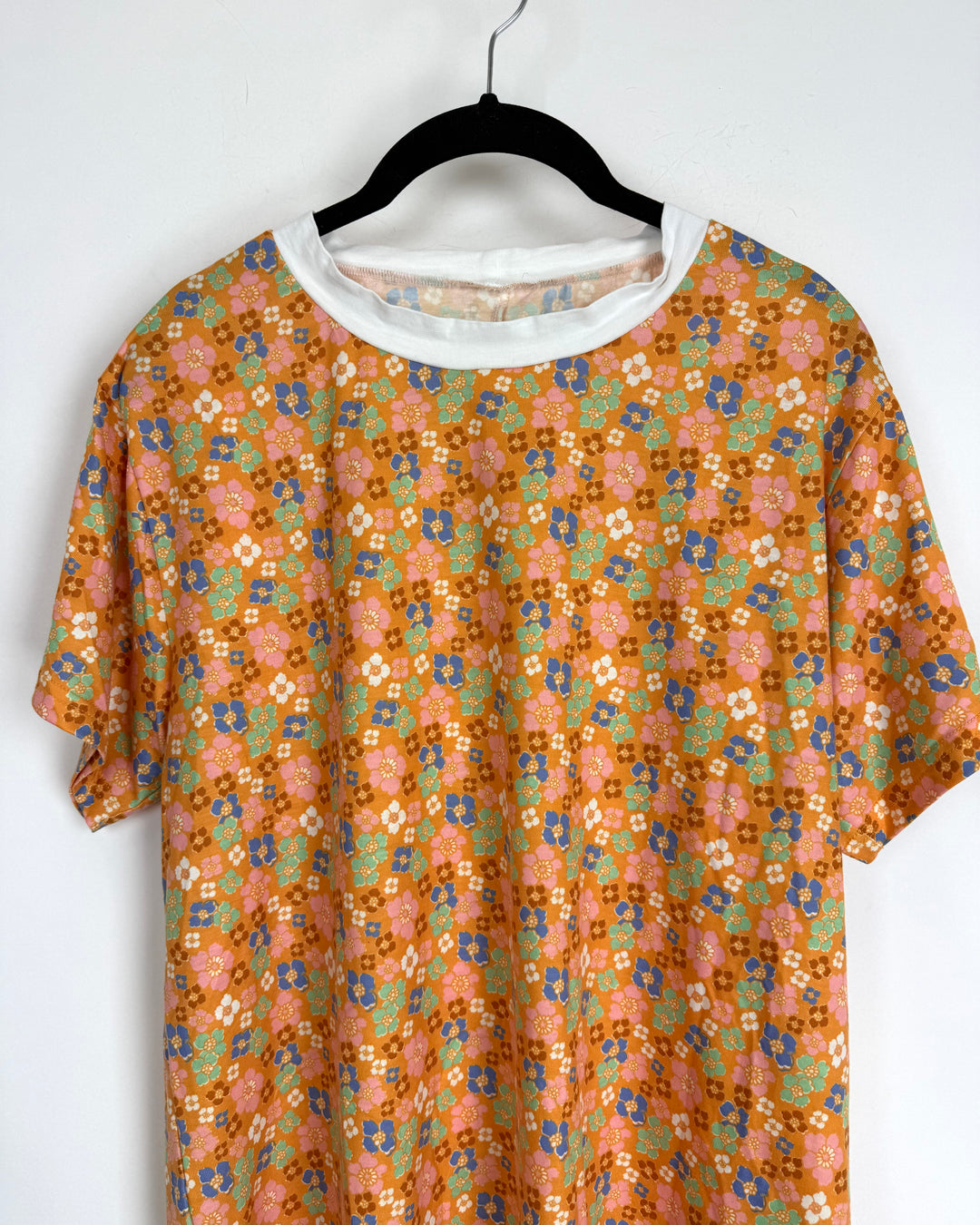 Orange Floral Top- Size 8/10