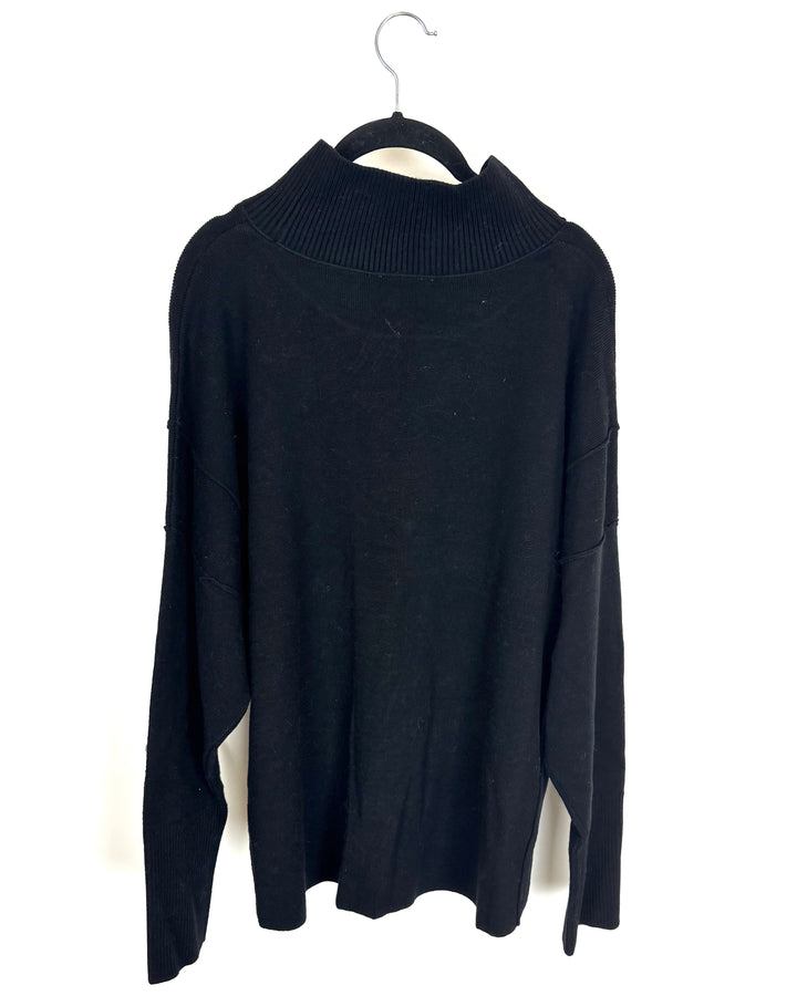 Black Knit Mock Neck Sweater - 8/10