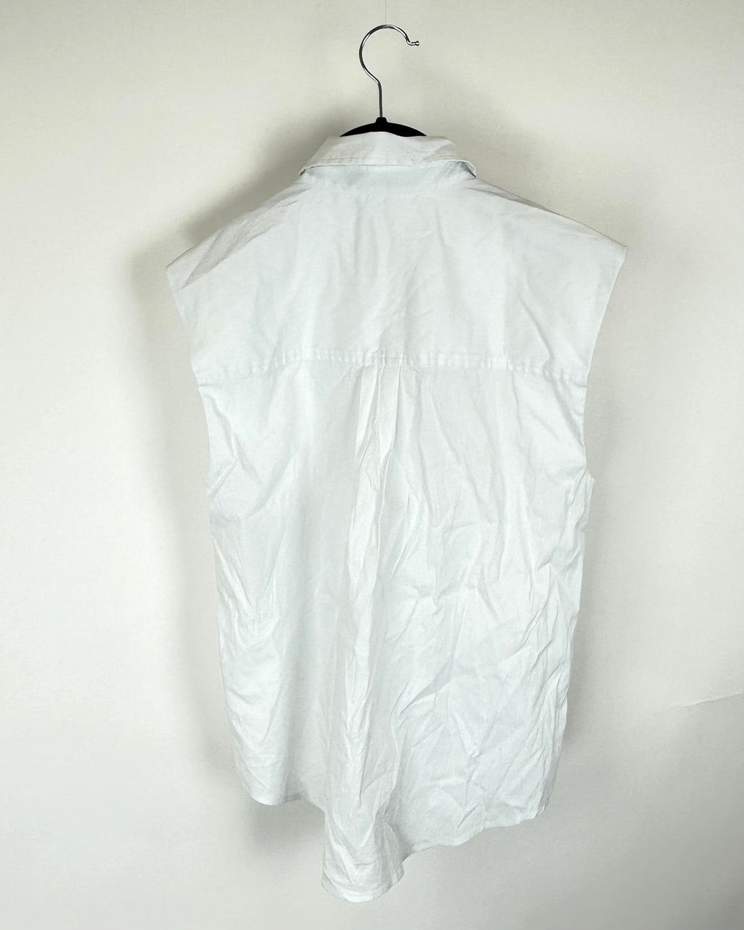 White Cap Sleeve Button Up Top - Small