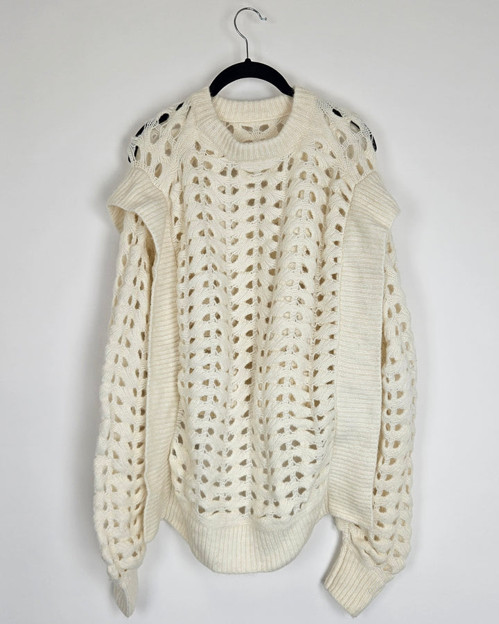 Cream Open Side Knit Sweater - Size 6/8