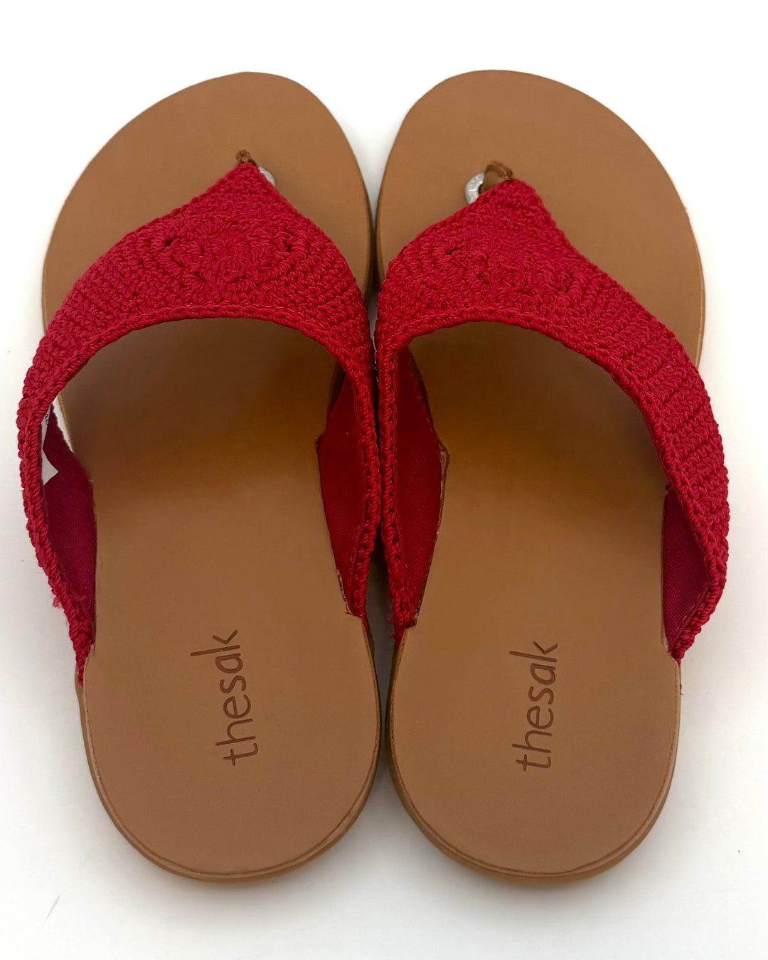 Red Crochet Sandals - Size 8