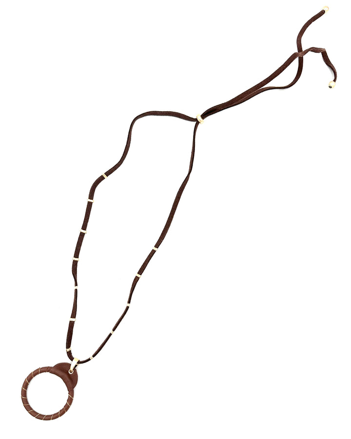 Brown Leather-like Necklace