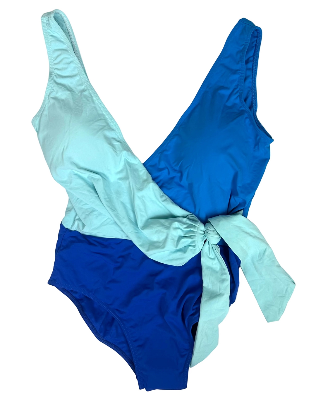 Multi Blue Wrap One Piece Swimsuit - Size 4/6
