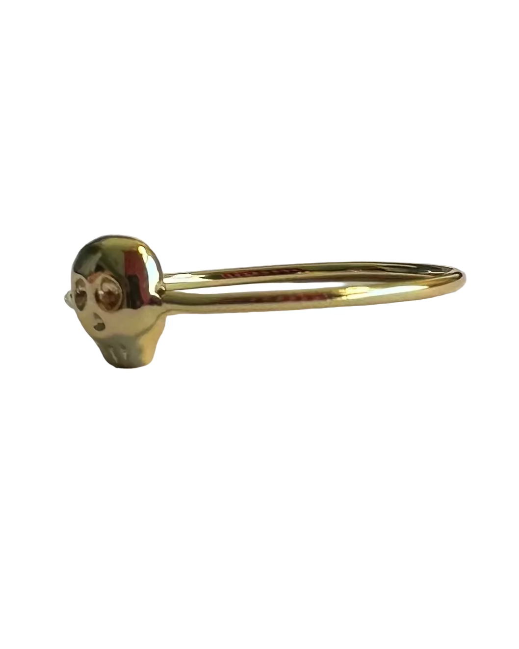 Dainty Gold Skull Ring - Size 7