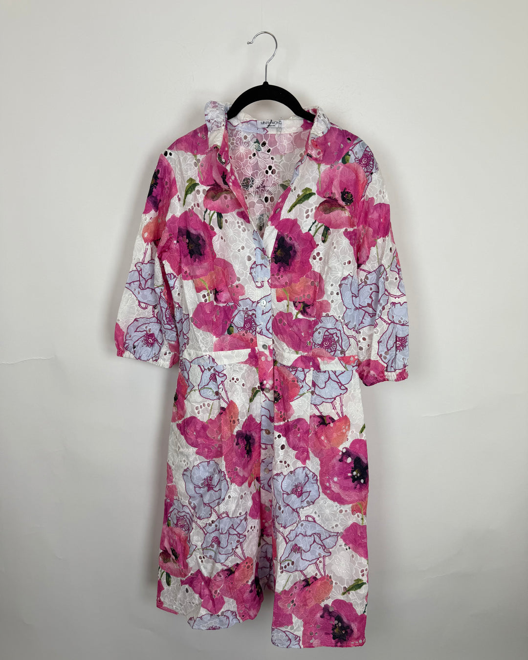 Pink Eyelet Floral Dress - Size 2/4