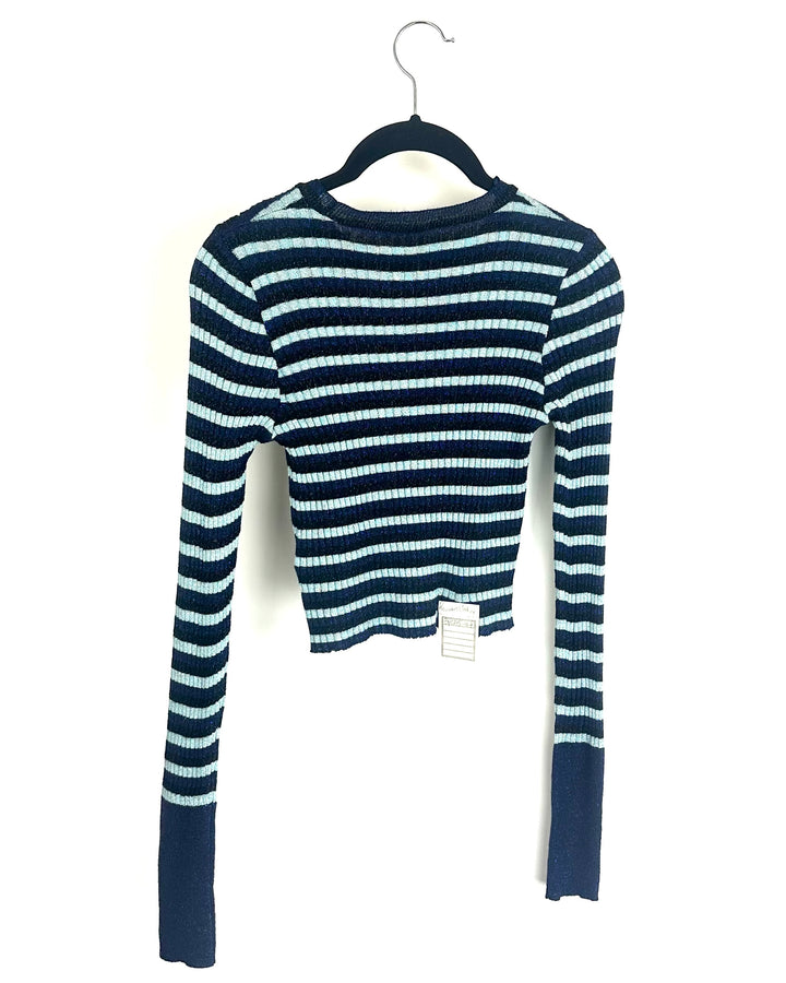 Blue Stripe Crop Top - Size 0/2