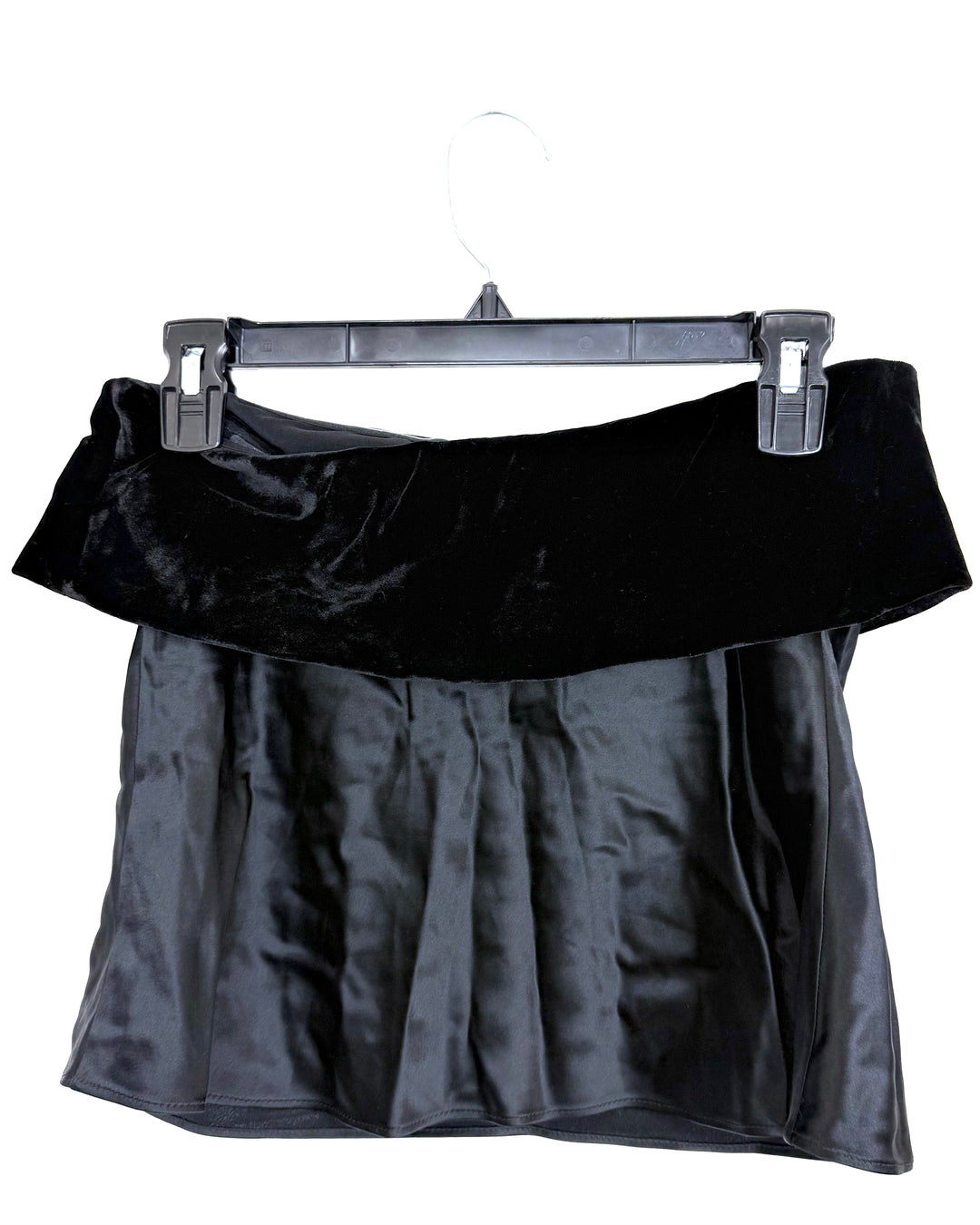 Black Velvet-Like Trim Strapless Top - Size 4/6