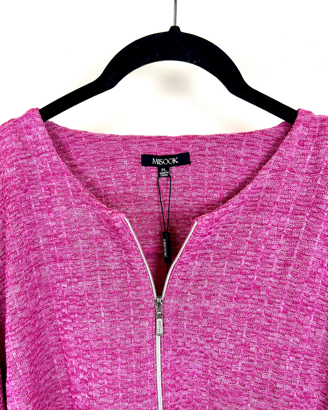 Magenta Pink Zipper Sweater - Size 14/16 Petite