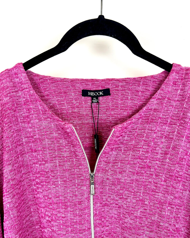 Magenta Pink Zipper Sweater - Size 14/16 Petite