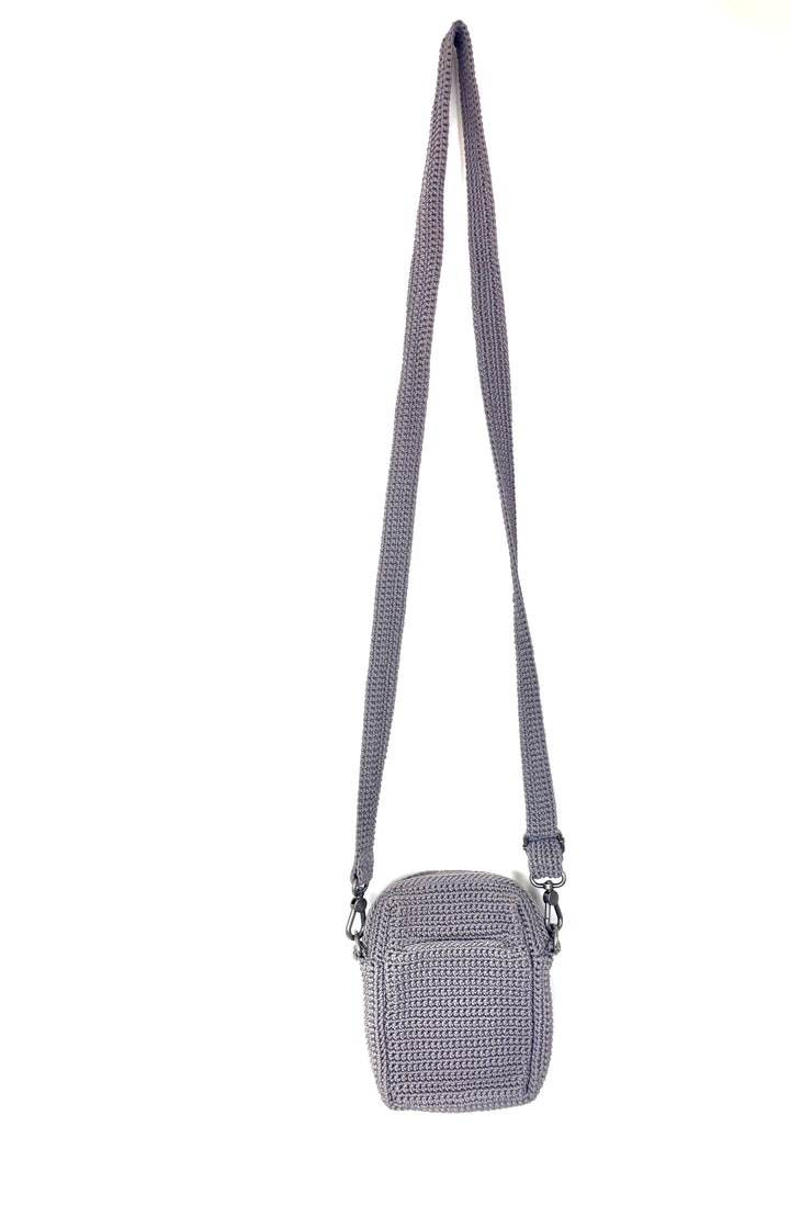 Gray Crochet Crossbody Bag