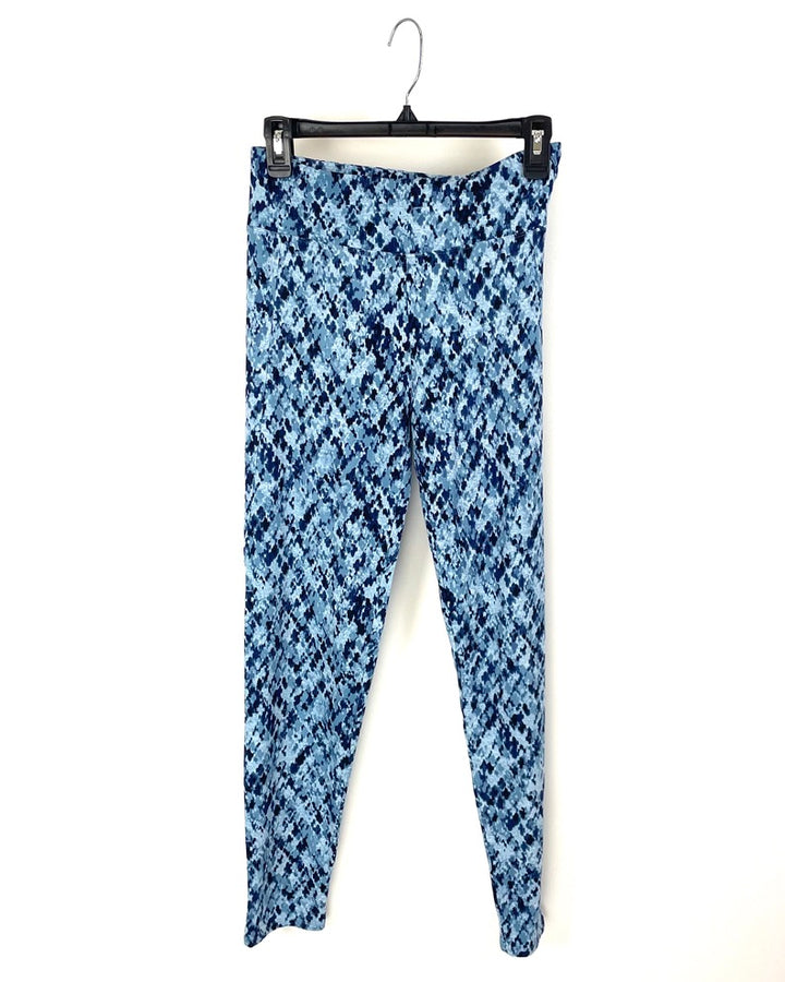 Blue Abstract Print Lounge Leggings - Size 6-8