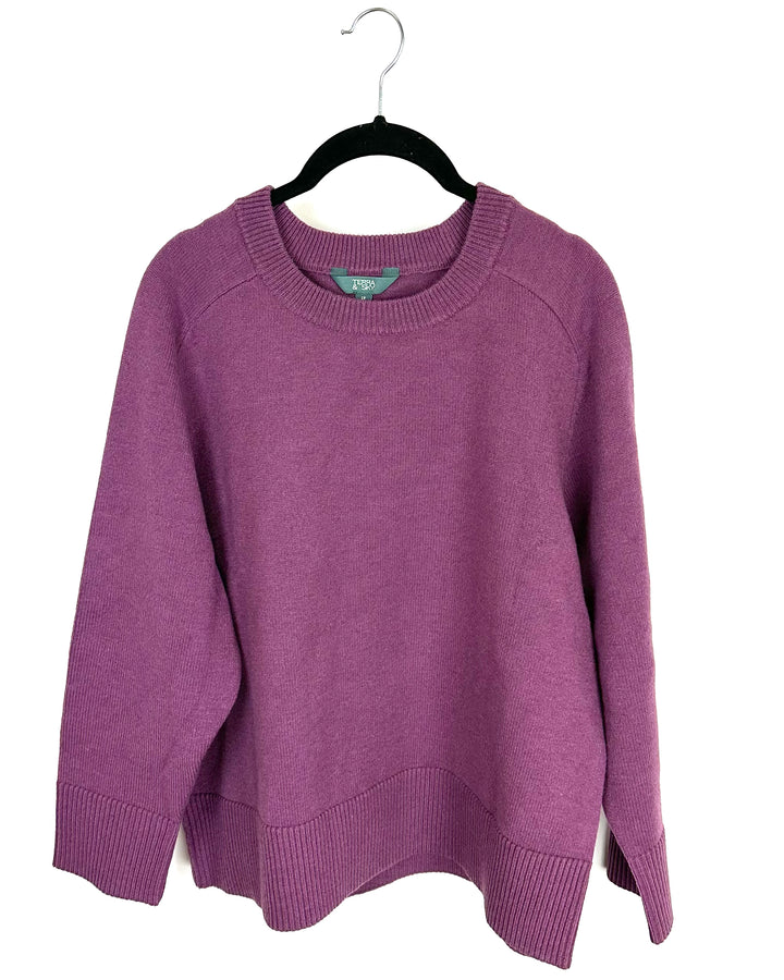 Plum Crewneck Cropped Sweater - Size 14/16