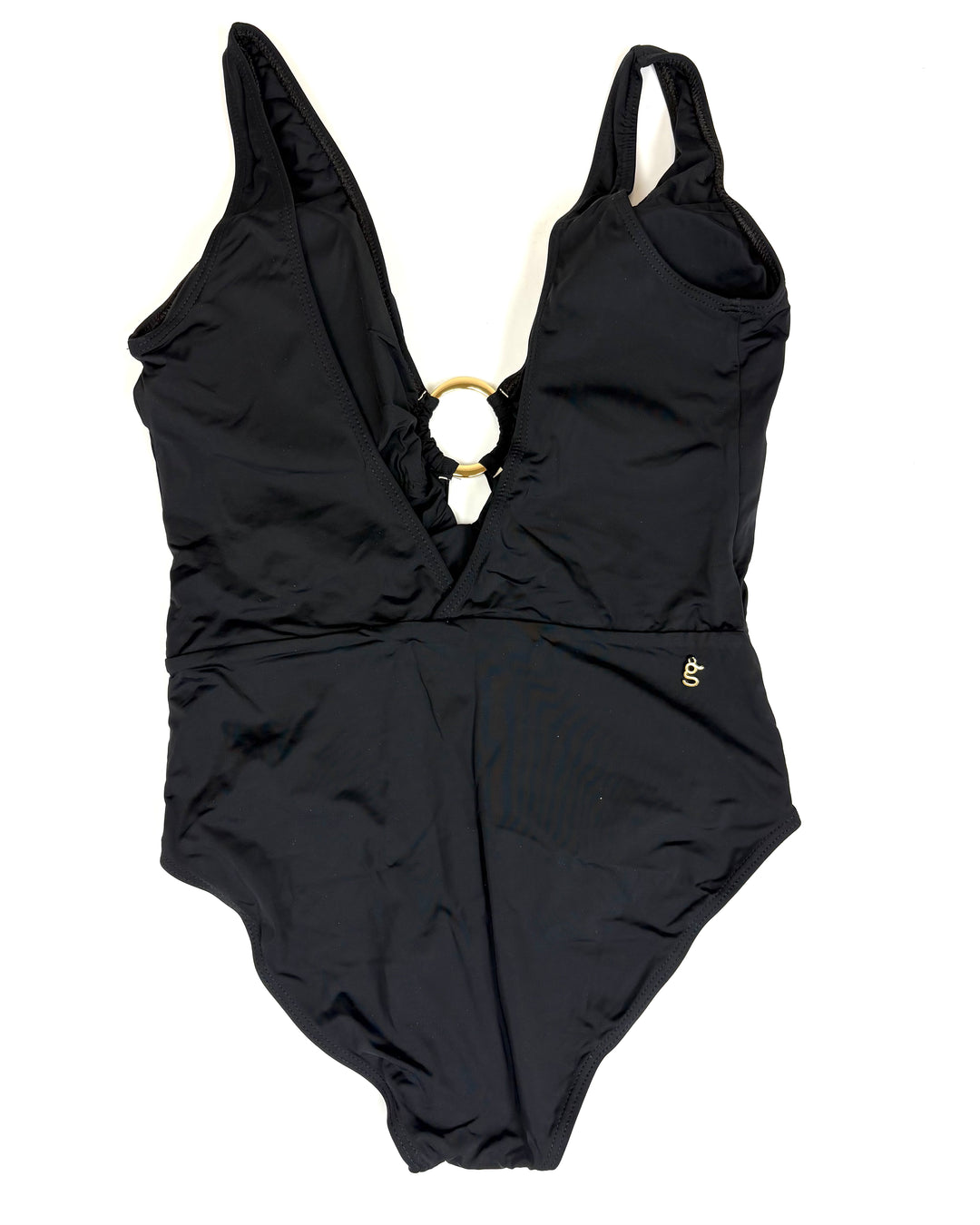 Black V-Neck One Piece Swimsuit - Size 4/6