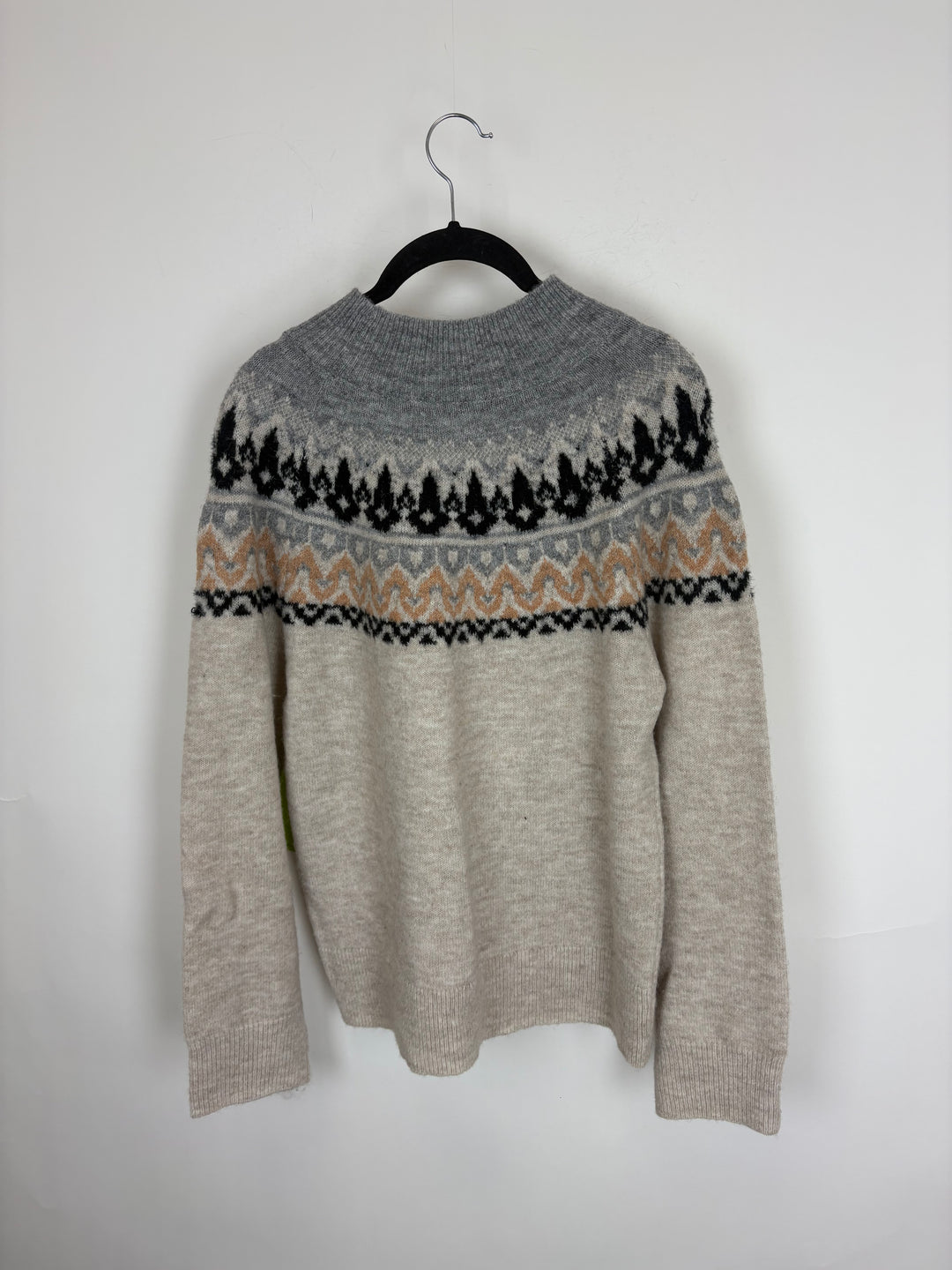Grey Geometric Long Sleeve Sweater - Size 4/6
