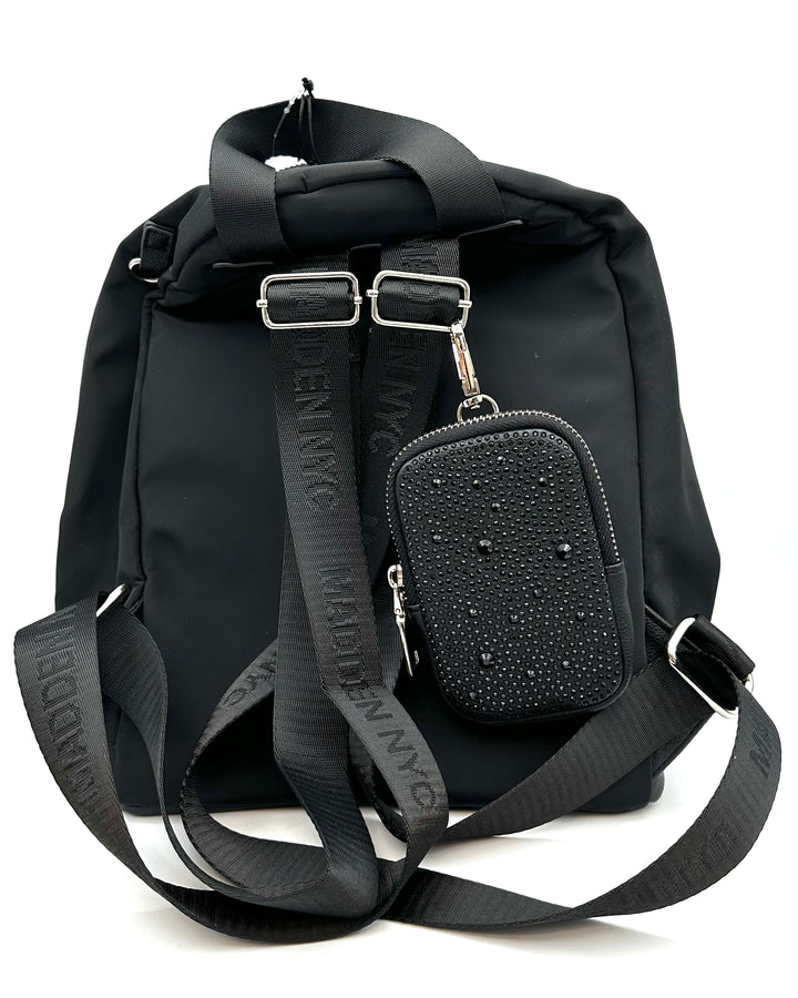 Black Nylon Mini Backpack