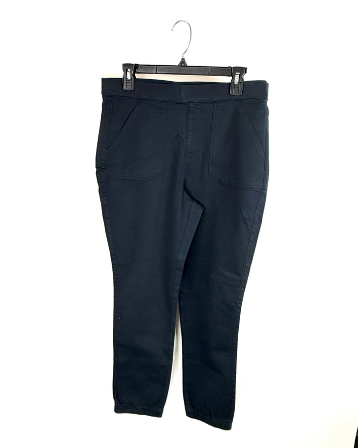 Black Stretchy Jean Jogger Pants - Size 12