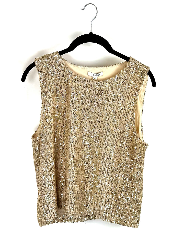 Gold Sequin Tank Top- Small