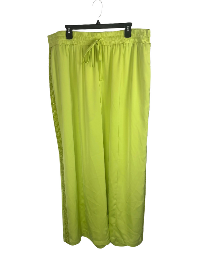 Neon Lime Green With Sequin Stripe- 2X