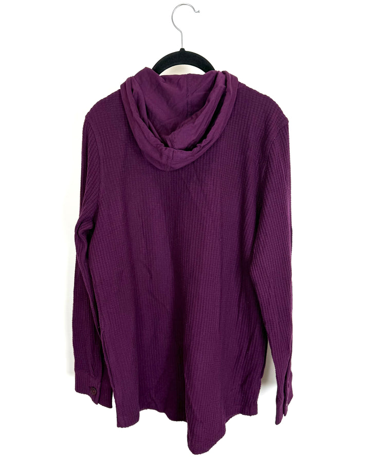 Plum Waffle Knit Shacket - Small