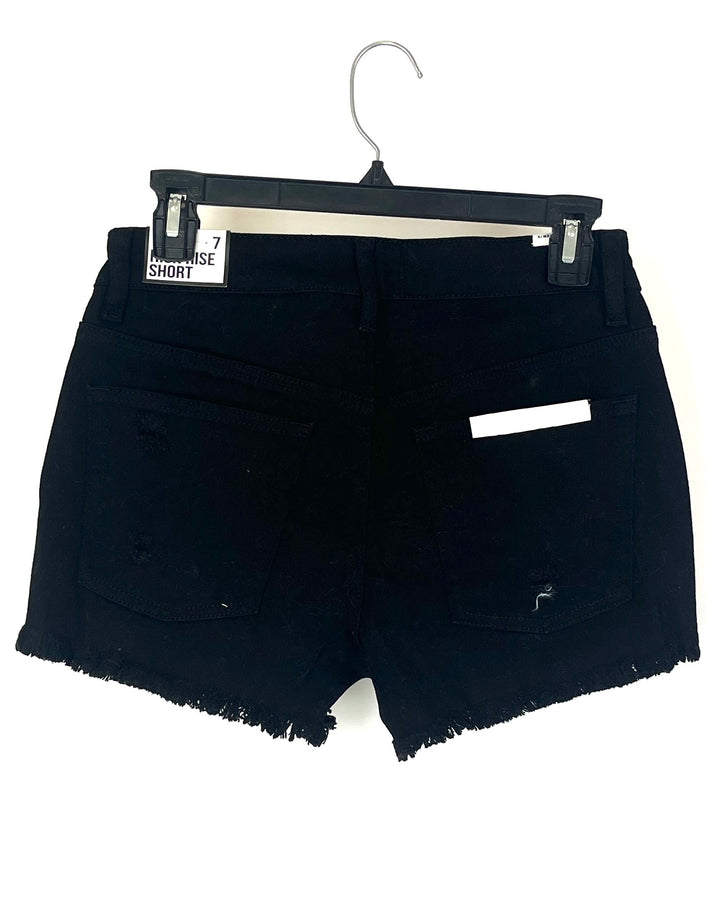 Black Distressed High Rise Shorts - Size 4/6