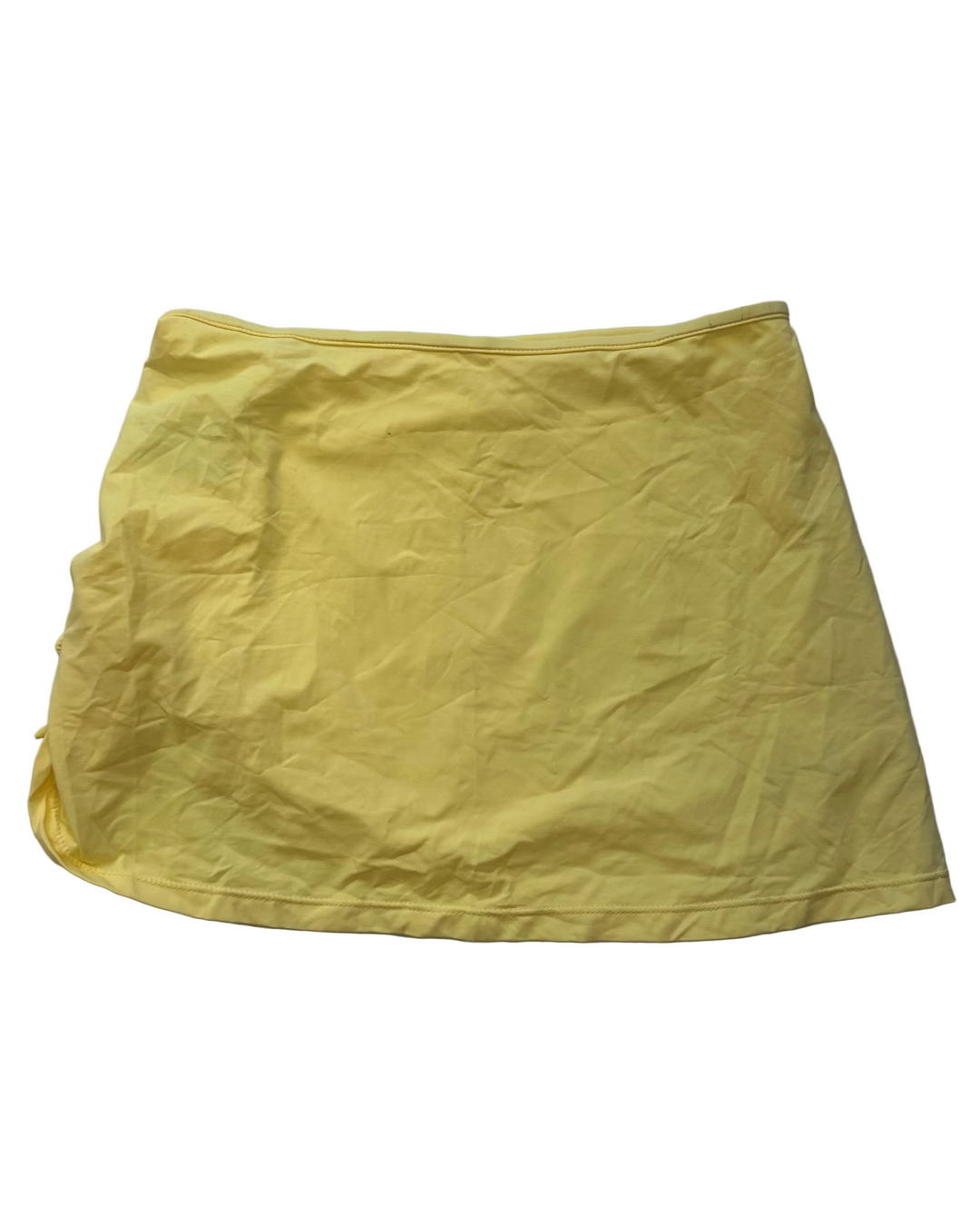 Bright Yellow Ruched Swim Skirt - Size Small