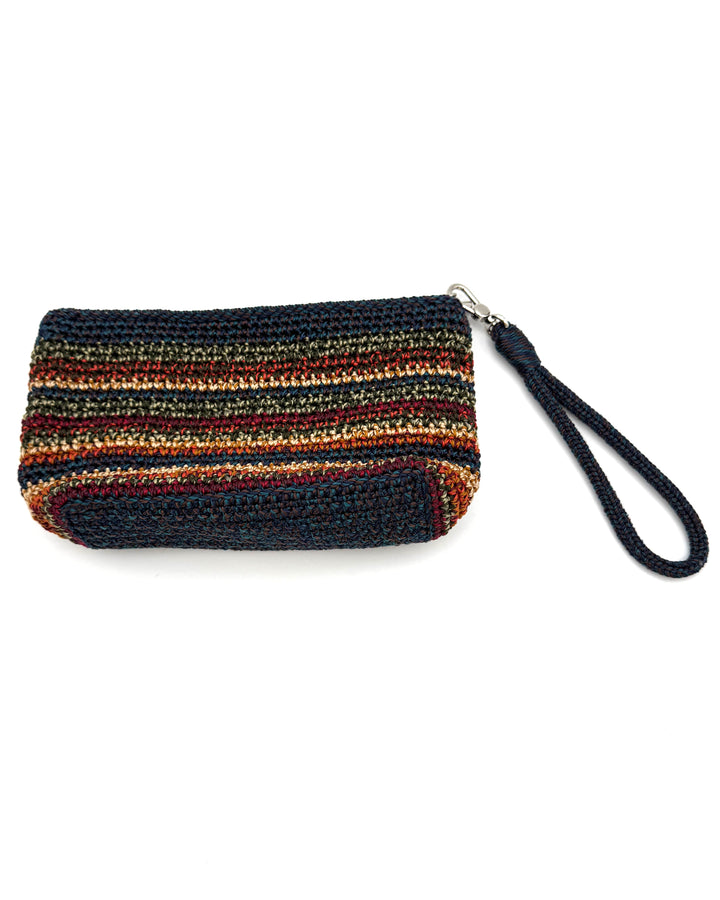 Multi-Color Striped Crochet Wristlet
