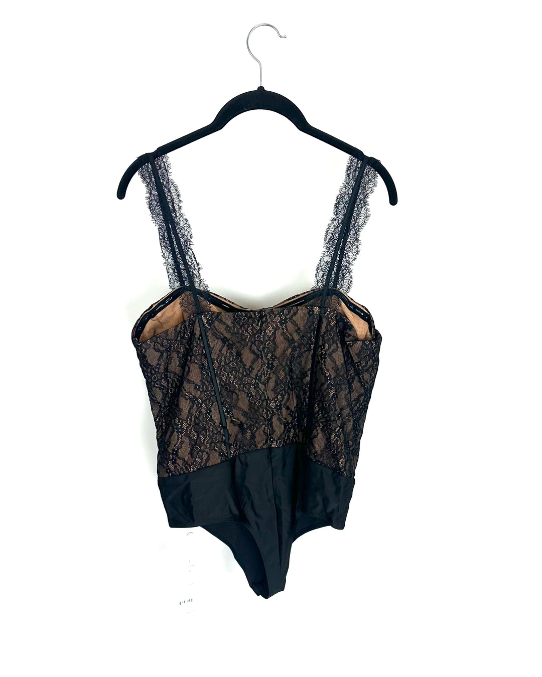 Black and Nude Layered Lace Bodysuit -Size 2/4 and 12/14