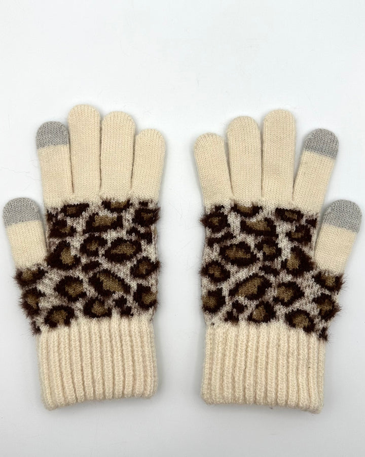 Cheetah & Ivory Winter Gloves - One Size