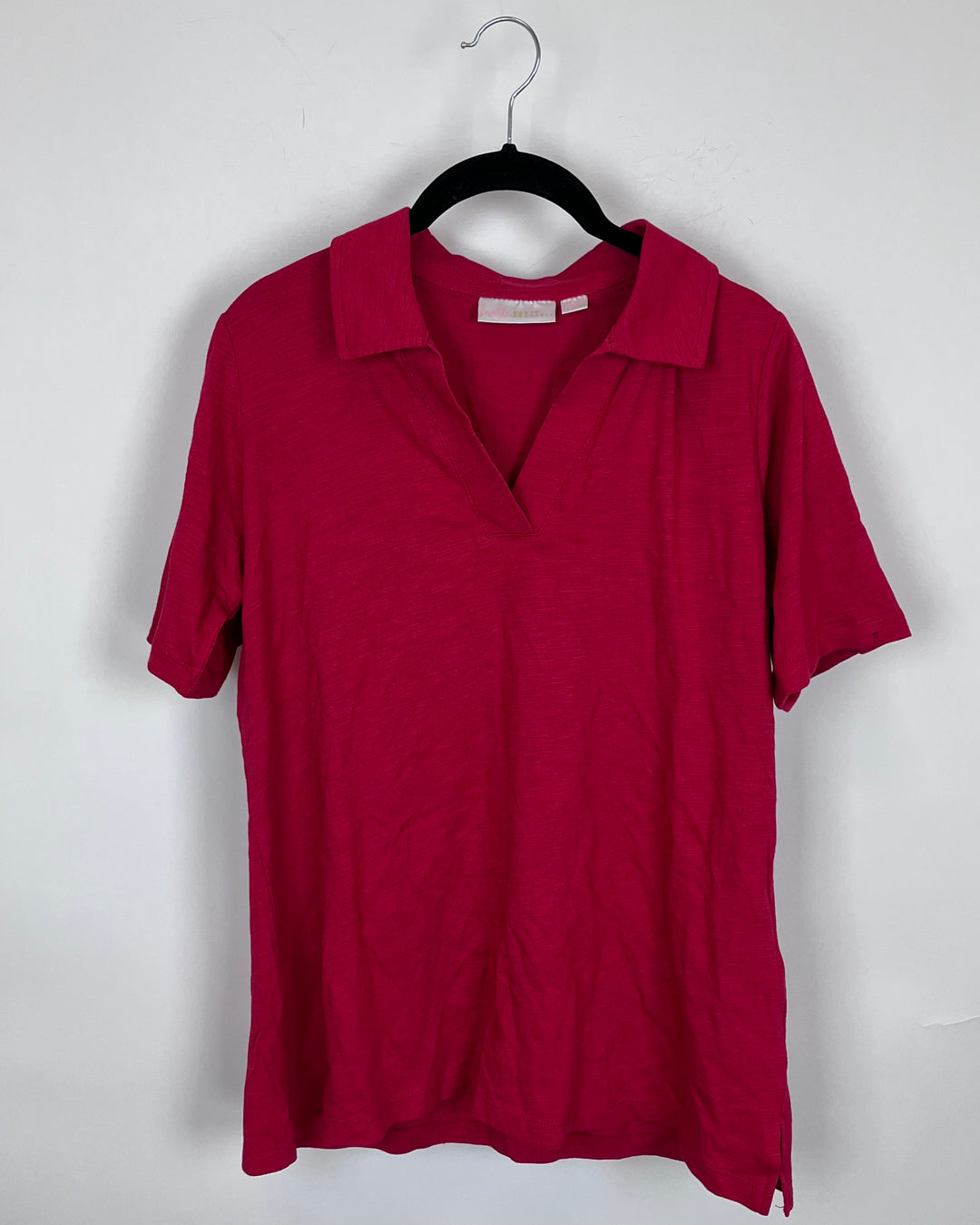 Red Collared Short Sleeve Shirt - Size 6/8