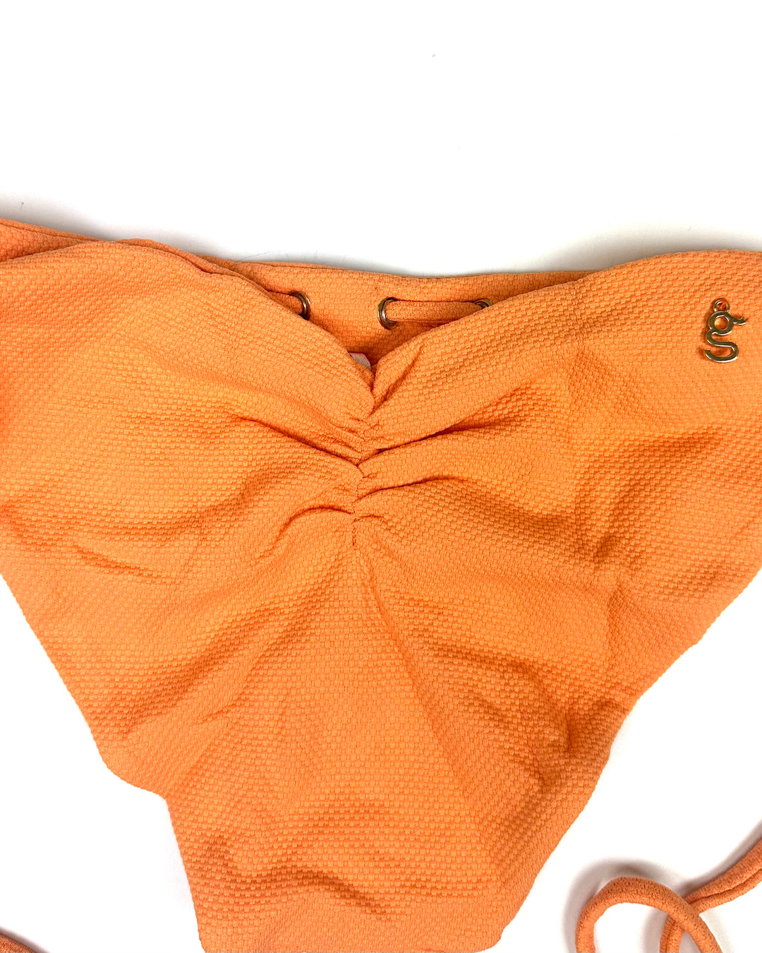 Creamsicle Orange Textured String Bikini Bottom - XS, S, M