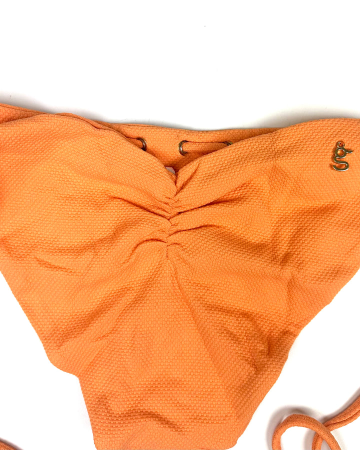 Creamsicle Orange Textured String Bikini Bottom - XS, S, M