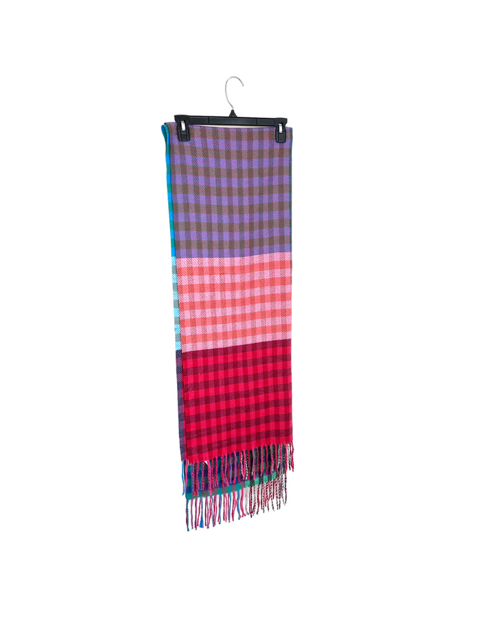 Kim Gravel Pink Red Block Scarf - One Size Fits All