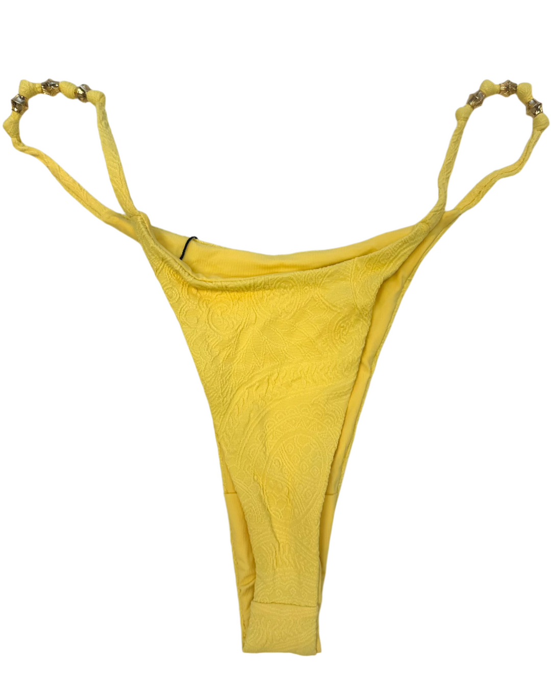 Yellow Embossed Thong Bikini Bottom - S, M, L, XL, XXL
