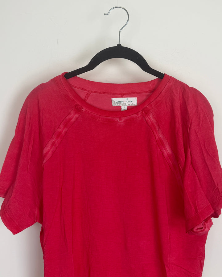 Muted Bright Red T-Shirt - Size 2/4 and 4/6