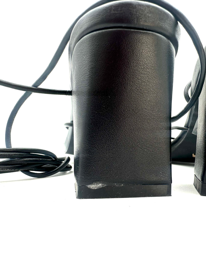 Black Strappy Sandals - Size 6- 10