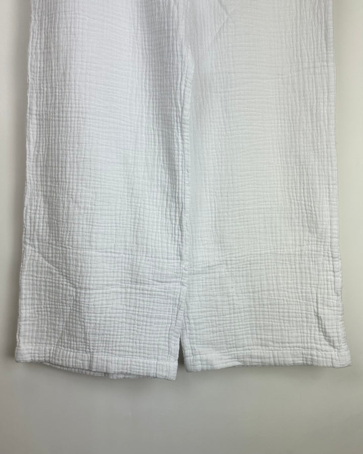 Powder White Seersucker Pants - Size 6/8